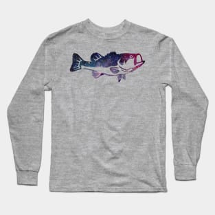 Largemouth Bass in Space and Stars Long Sleeve T-Shirt